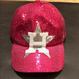 Girls hot pink sequins Houston Astros hat